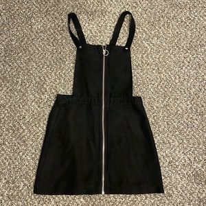 Black velvet overall dress